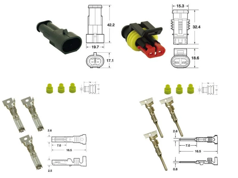 Kit de connexion type générique étanche à 2 voies, bloc mâle et femelle Biztonságos fizetés