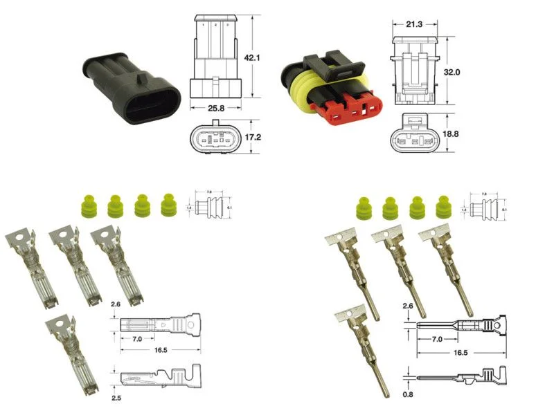 Kedvezmény Kit de connexion type générique étanche à 3 voies, bloc mâle et femelle