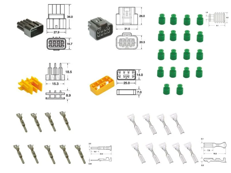 Kit de connexion type 090 FRKW étanche à 8 voies, bloc mâle et femelle Akciós ár