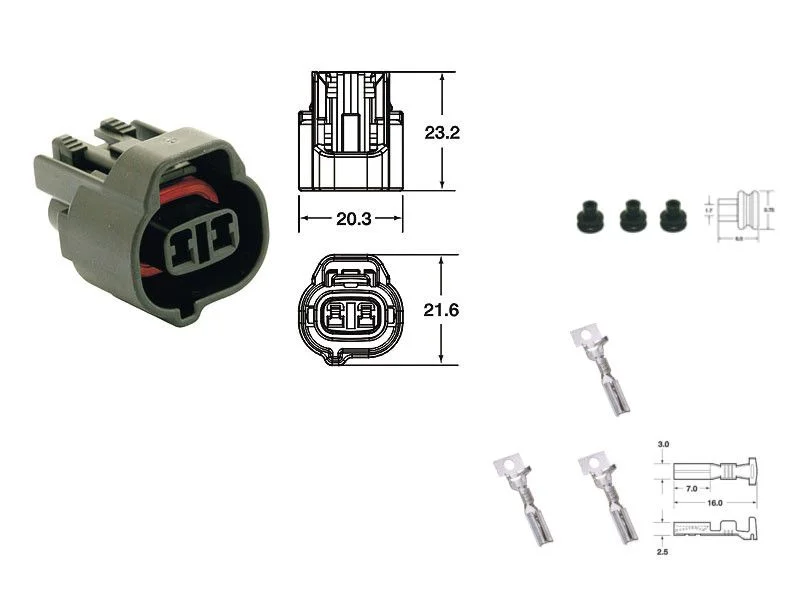 Gyors szállítás Ensemble boîtier de connexion femelle à 2 voies pour capteurs (noir)