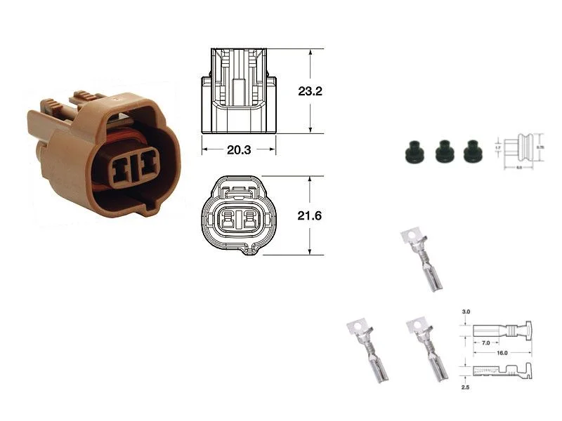 Ensemble boîtier de connexion femelle à 2 voies pour capteurs (marrons) Expressz kézbesítés