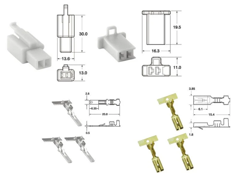 Szuper akció Kit de connexion type 110ML non étanche à 2 voies, bloc mâle et femelle