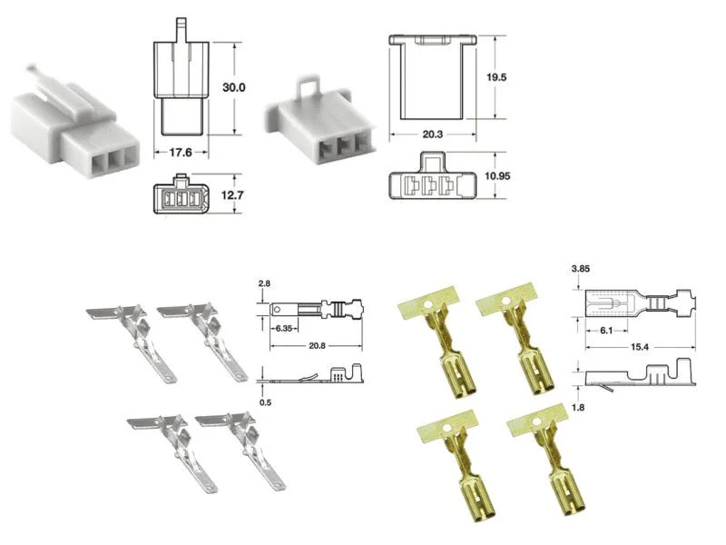 Prémium Kit de connexion type 110ML non étanche à 3 voies, bloc mâle et femelle