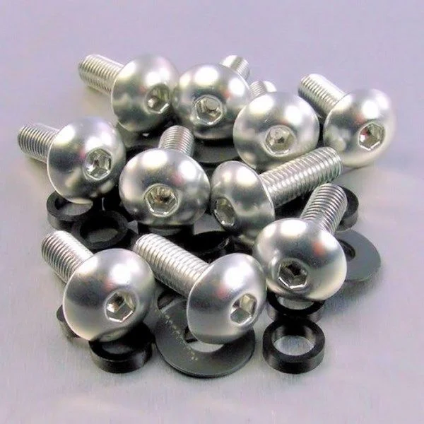 Lot visserie M5 tête large x 0,8 x 16mm - 10 vis tête bombée pour carénages argent Alacsony ár