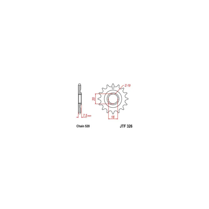 Pignon JT acier type 326 pas 520 13 dents HONDA CR 125 1998-03 Olcsó