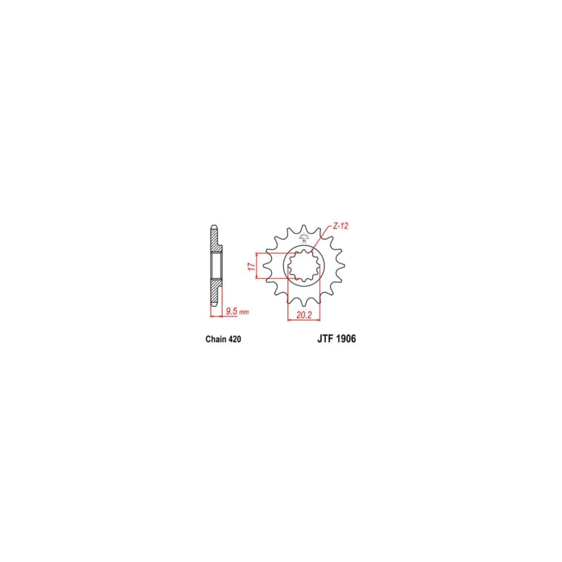 Exkluzív ajánlat Pignon JT acier type 1906 pas 420 12 dents KTM SX-65 2000-03