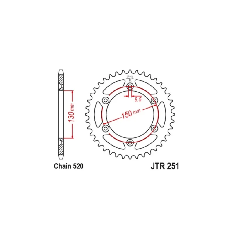 Gyors szállítás Couronne JT SPROCKETS 48 dents acier pas 520 type 251 Yamaha YZF-450 2007-13