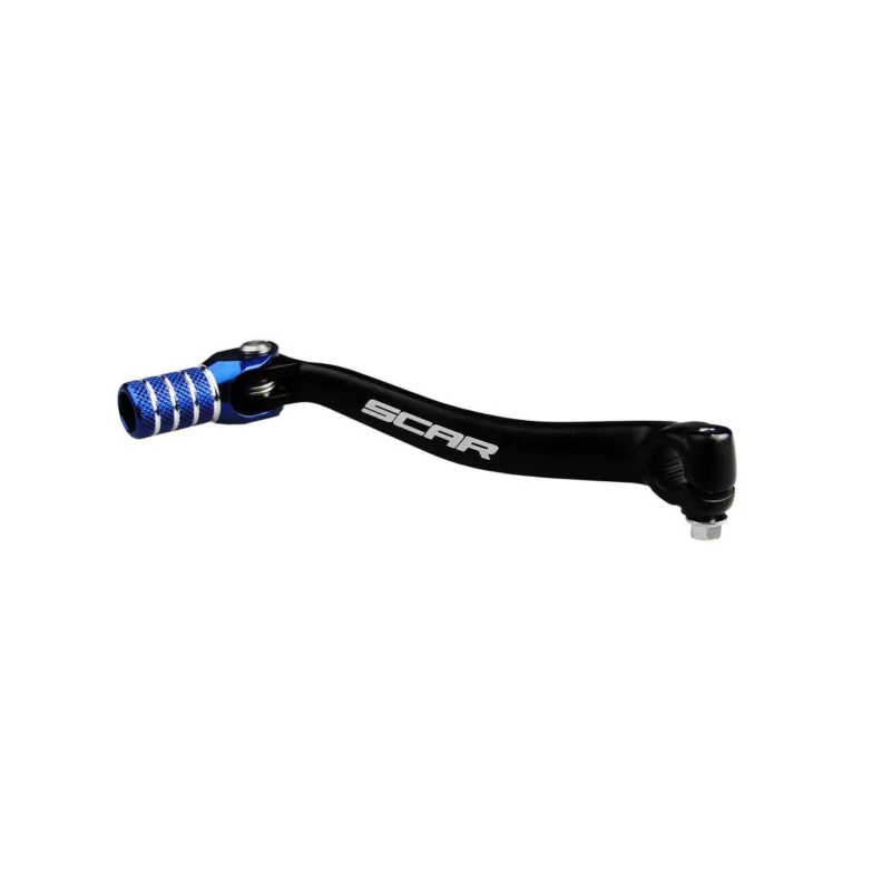 Sélecteur de vitesse SCAR noir mat / embout bleu - Yamaha YZ 125 2005-25 Bestseller