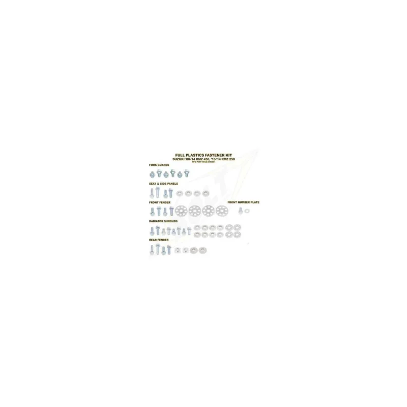 Kit vis complet de plastiques carénage Bolt Suzuki RMZ 250 2010-18 Expressz kézbesítés