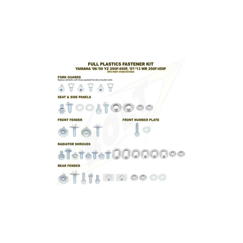 Kiárusítás Kit vis complet de plastiques carénage Bolt Yamaha WRF 250 2007-13