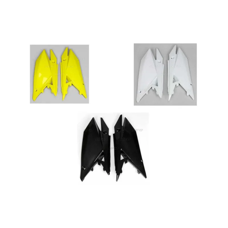 PLAQUES LATERALES UFO BLANC NOIR JAUNE SUZUKI RMZ 450 2018-19 et 250 2019 Gyors szállítás