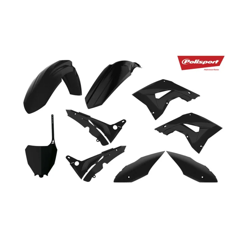 Vedd meg online KIT PLASTIQUES CARENAGE RESTYLÉ COMPLET POLISPORT NOIR HONDA 125 250 CR 2004-07