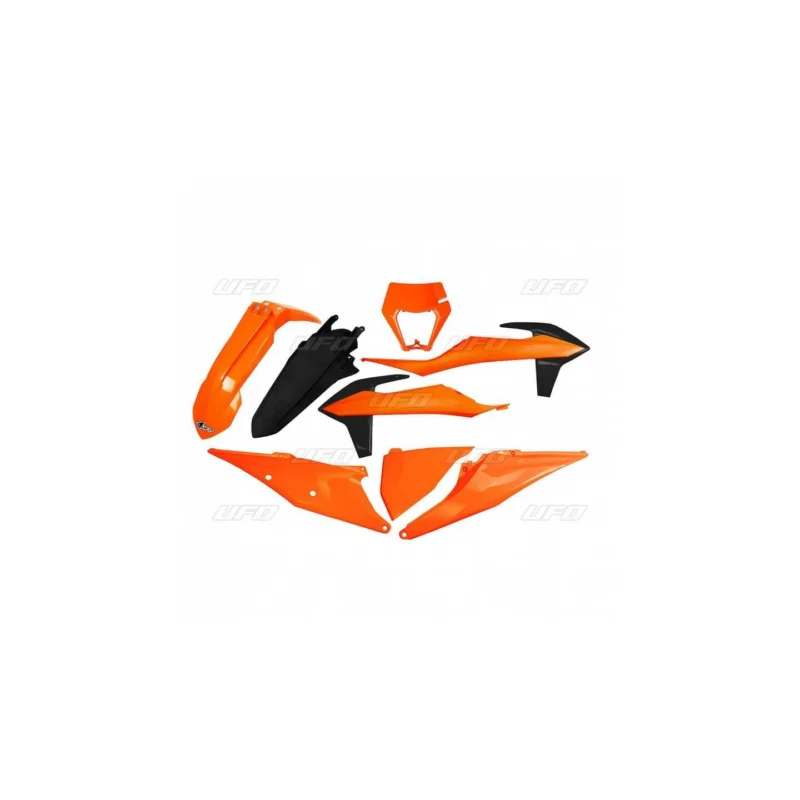 KIT PLASTIQUES CARENAGE ORANGE NOIR KTM 150 250 300 EXC 2018-23 Ne maradj le