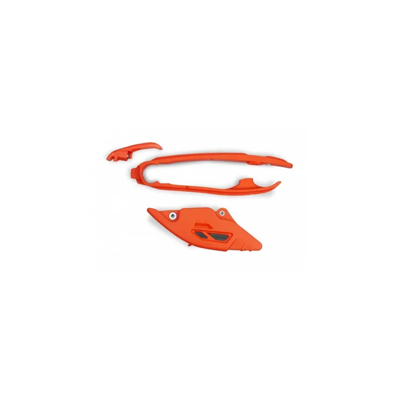 Kit guide chaîne + patin de bras oscillant UFO ORANGE KTM SX 125 250 2020-2025 Bestseller